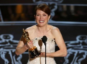 Julianne Moore accepts the Oscar for Best Leading Actress for her role in "Still Alice" at the 87th Academy Awards in Hollywood, California